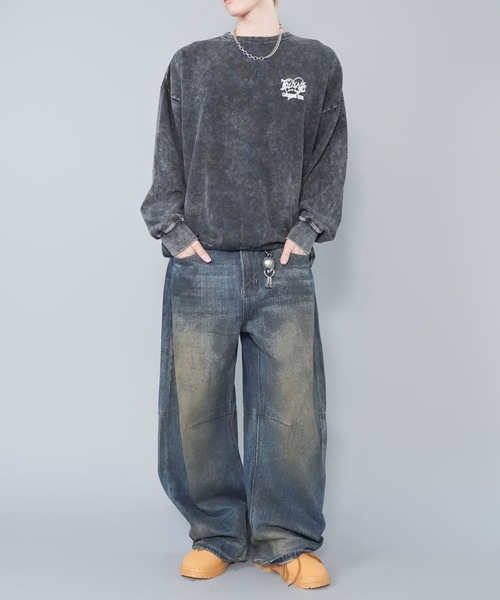 セール】オーバーサイズスウェットプルオーバー/8ボールデザイン