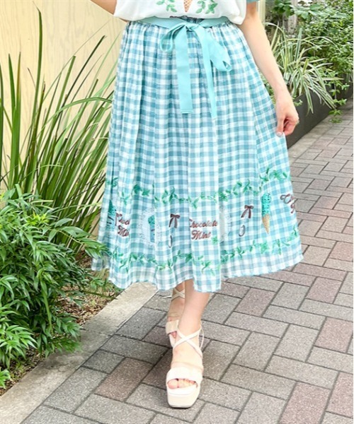 【セール】チョコミントプリントスカート（スカート）｜axes femme（アクシーズファム）