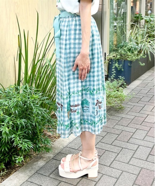 axes femme（アクシーズファム）の「チョコミントプリントスカート