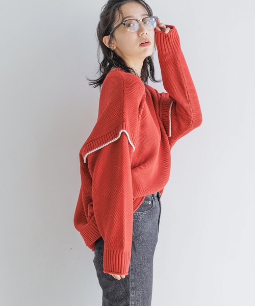 セール】2WAYステッチプルオーバーLS 116684（ニット/セーター