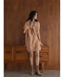 Vネックラメニットワンピース