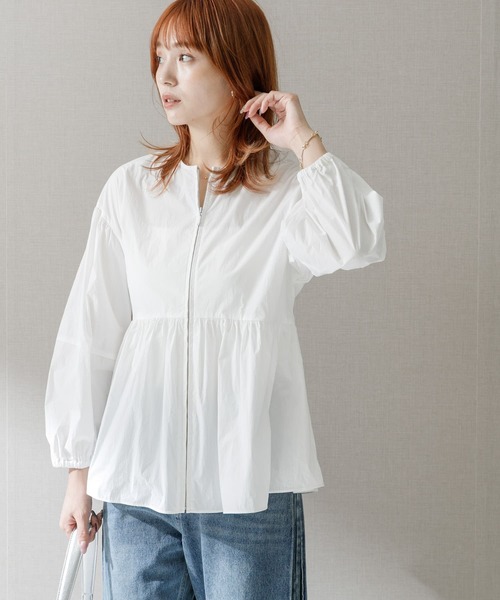 URBAN RESEARCH ROSSO WOMEN（アーバンリサーチ　ロッソ）の「ジップアップボリュームブラウス（シャツ/ブラウス・レディース・ブラック/ベージュ/ホワイト・FREE）」の22枚目の写真