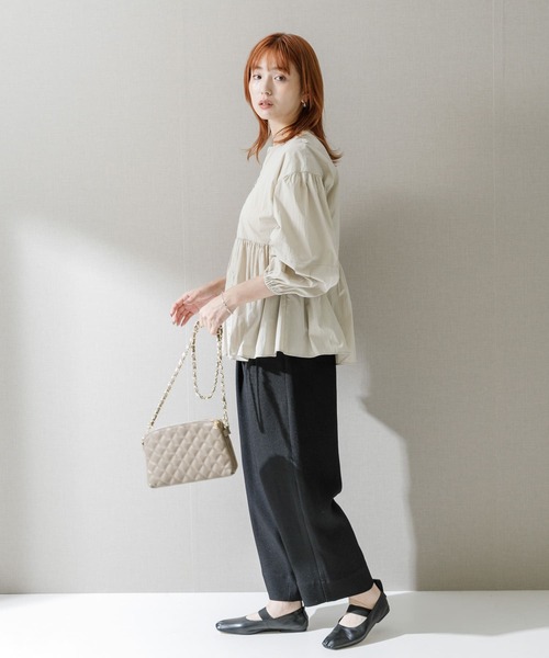 URBAN RESEARCH ROSSO WOMEN（アーバンリサーチ　ロッソ）の「ジップアップボリュームブラウス（シャツ/ブラウス・レディース・ブラック/ベージュ/ホワイト・FREE）」の10枚目の写真