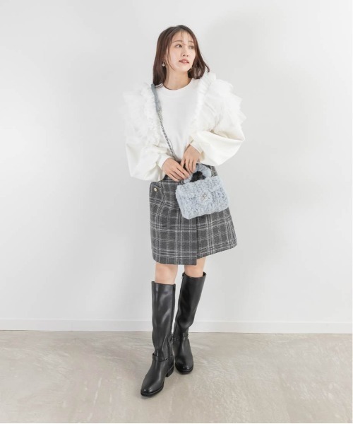 RANDA（ランダ）の「【一部WEB限定カラー】2WAY モノグラムパーツファーバッグ（ショルダーバッグ・レディース・グレイッシュベージュ/ピンク/アイボリー/ブルー・FREE）」の9枚目の写真