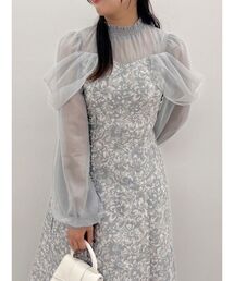 dazzlin | シアーベールセミフレアワンピース(ドレス)