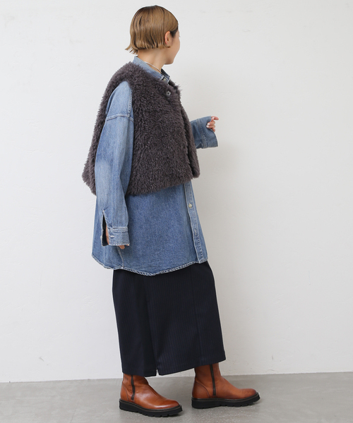 JOURNAL STANDARD LUXE（ジャーナルスタンダード　ラックス）の「10OZdenimシャツ（シャツ/ブラウス・レディース・ブルー・FREE）」の8枚目の写真