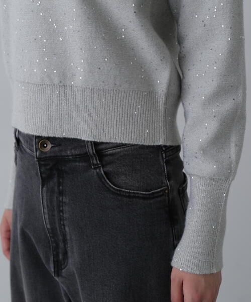 N.(N. Natural Beauty Basic)(エヌエヌナチュラルビューティーベーシック)の「◆スパンコールニット(ニット/セーター・レディース・ブラウン/オフホワイト/グレー・MEDIUM)」の7枚目の写真