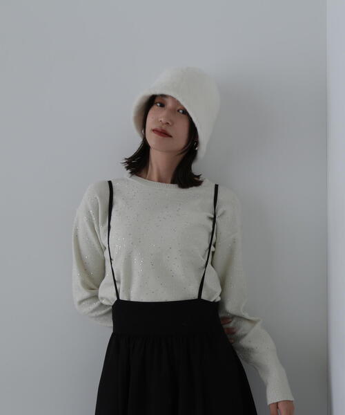 N.(N. Natural Beauty Basic)(エヌエヌナチュラルビューティーベーシック)の「◆スパンコールニット(ニット/セーター・レディース・ブラウン/オフホワイト/グレー・MEDIUM)」の13枚目の写真