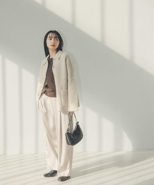 N.(N. Natural Beauty Basic)(エヌエヌナチュラルビューティーベーシック)の「◆スパンコールニット(ニット/セーター・レディース・ブラウン/オフホワイト/グレー・MEDIUM)」の16枚目の写真