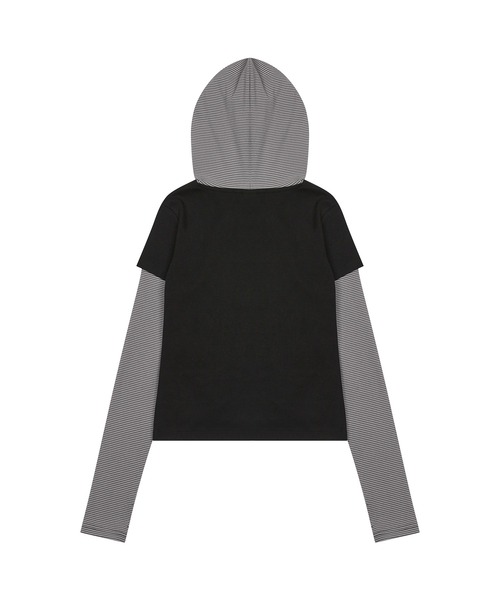 LUVISTRUE(ラヴイズトゥルー)の「PA STRIPE HOODIE TEE(Tシャツ/カットソー・レディース・ブラック/ネイビー・FREE)」の7枚目の写真