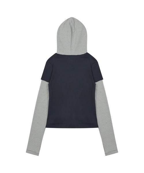 LUVISTRUE(ラヴイズトゥルー)の「PA STRIPE HOODIE TEE(Tシャツ/カットソー・レディース・ブラック/ネイビー・FREE)」の12枚目の写真