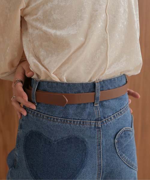 Bab（バブ）の「丸リング細ベルト（ベルト・レディース・グレイッシュベージュ/ブラウン・ONESIZE）」の6枚目の写真
