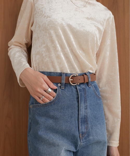 Bab（バブ）の「丸リング細ベルト（ベルト・レディース・グレイッシュベージュ/ブラウン・ONESIZE）」の14枚目の写真