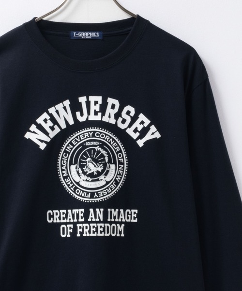 Mac-House(マックハウス)の「T-GRAPHICS カレッジプリントL/S TEE(Tシャツ/カットソー・メンズ・ブラック/ホワイト/グリーン/ライトグレー/ネイビー/オートミール/グレー系1/グレー系2・S/M/L/XL)」の8枚目の写真