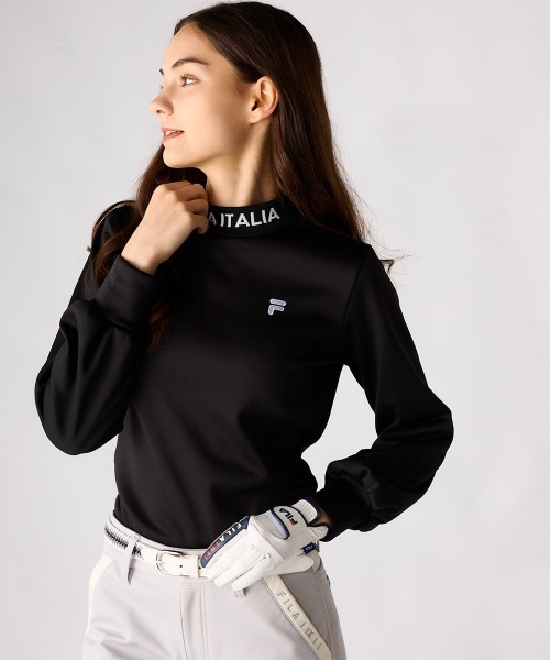 FILA GOLF(フィラゴルフ )の「【FILA GOLF/フィラゴルフ】レディース長袖モックネックシャツ ゴルフ(シャツ/ブラウス・レディース・ブラック/オフホワイト/ピンク/ブラウン系その他・SMALL/MEDIUM/LARGE/X-LARGE/X-SMALL)」の2枚目の写真