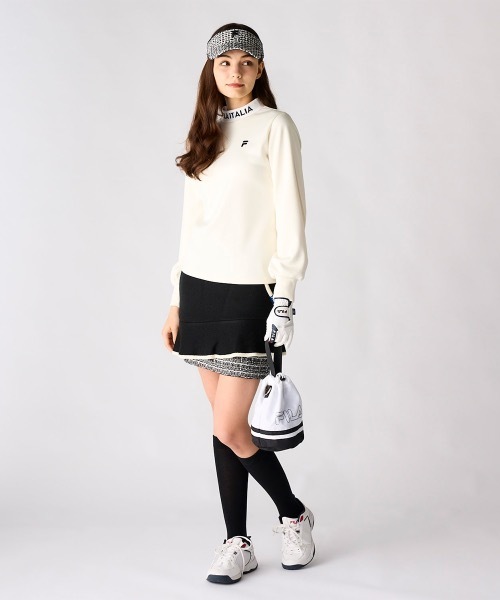 フィラゴルフ　セットアップ　モックネックシャツ　スカート　サンバイザー セール】【FILA GOLF/フィラゴルフ】レディース長袖モックネックシャツ