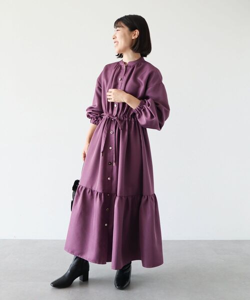 ELENCARE DUE（エレンカーレデュエ）の「・ELENCARE　DUE　イロイロ釦ワンピース（ワンピース・レディース・チャコールグレー/ブラック/ベージュ/パープル・FREE）」の15枚目の写真