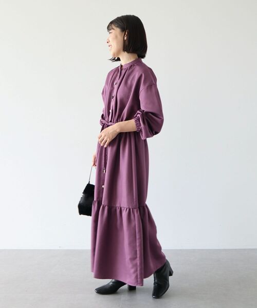 ELENCARE DUE（エレンカーレデュエ）の「・ELENCARE　DUE　イロイロ釦ワンピース（ワンピース・レディース・チャコールグレー/ブラック/ベージュ/パープル・FREE）」の16枚目の写真