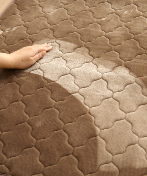 セール】ふわふわフランネル低反発キルトラグ L(200×250)（ラグ