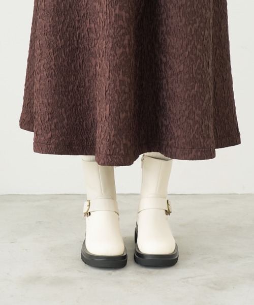 Launa lea(ラウナレア)の「トラックソールショートブーツ(S147)(ブーツ・レディース・ブラック/アイボリー・S/M/L/LL)」の14枚目の写真