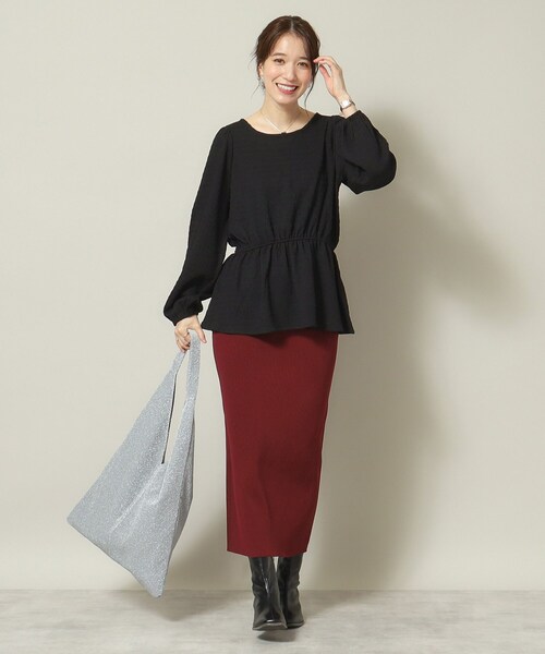 ITS'DEMO（イッツデモ）の「◆【手洗い可】ふくれジャカードペプラムプルオーバー（Tシャツ/カットソー・レディース・イエロー/アイボリー/ブルーグリーン/ブラック・00）」の17枚目の写真