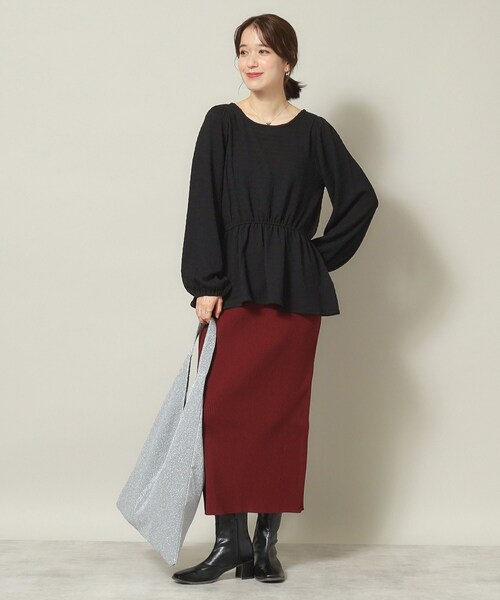 ITS'DEMO（イッツデモ）の「◆【手洗い可】ふくれジャカードペプラムプルオーバー（Tシャツ/カットソー・レディース・イエロー/アイボリー/ブルーグリーン/ブラック・00）」の18枚目の写真