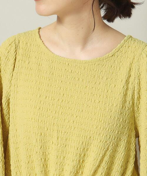 ITS'DEMO（イッツデモ）の「◆【手洗い可】ふくれジャカードペプラムプルオーバー（Tシャツ/カットソー・レディース・イエロー/アイボリー/ブルーグリーン/ブラック・00）」の7枚目の写真