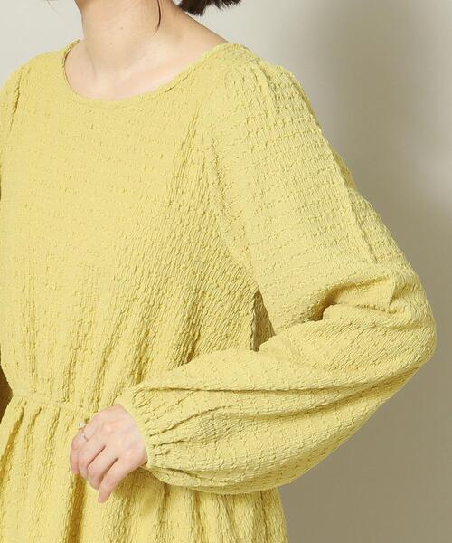 ITS'DEMO（イッツデモ）の「◆【手洗い可】ふくれジャカードペプラムプルオーバー（Tシャツ/カットソー・レディース・イエロー/アイボリー/ブルーグリーン/ブラック・00）」の9枚目の写真