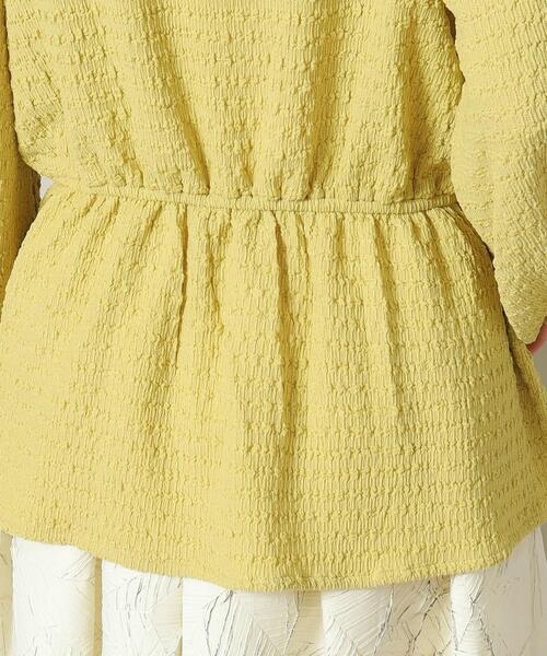 ITS'DEMO（イッツデモ）の「◆【手洗い可】ふくれジャカードペプラムプルオーバー（Tシャツ/カットソー・レディース・イエロー/アイボリー/ブルーグリーン/ブラック・00）」の10枚目の写真