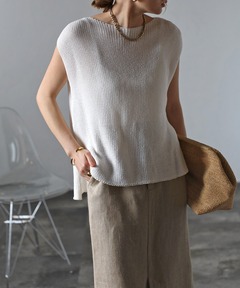 ニット/セーター Ameri VINTAGE - AmeriVINTAGE OPEN BACK BUTTON TOP Ameri VINTAGE(アメリヴィンテージ)の「OPEN BACK BUTTON TOP