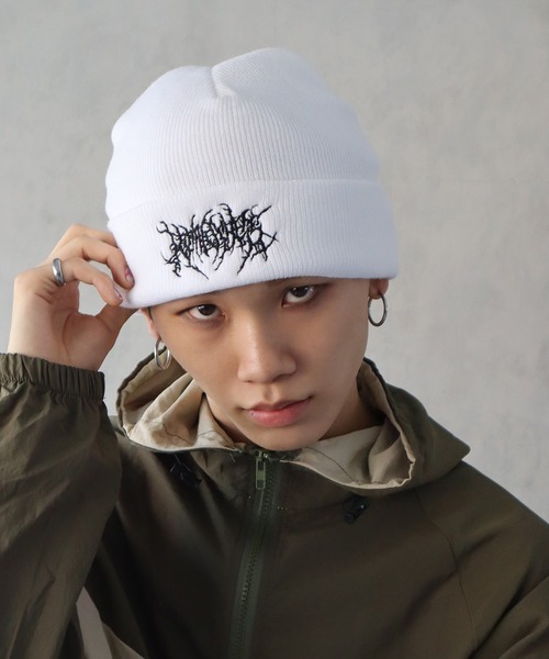 BARELY BLUE（ベアリーブルー）の「【 BARELY BLUE / ベアリーブルー 】 スパイダー ウェブ ストリート ニット キャップ（ニットキャップ/ビーニー・レディース・ブラック/ホワイト/レッド/グレー/グリーン/ネイビー・FREE）」の7枚目の写真