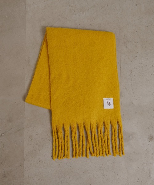 CIAOPANIC TYPY（チャオパニックティピー）の「【静電気防止】太フリンジマフラー（マフラー・レディース・オフホワイト/ブルー/イエロー/ライトグレー系・ONE SIZE）」の5枚目の写真