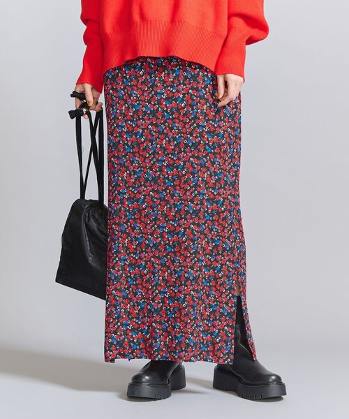 BEAUTY&YOUTH UNITED ARROWS(ビューティーアンドユースユナイテッドアローズ)の「レーヨンフラワープリント ロングスカート(スカート・レディース・イエロー/レッド・S/M)」の5枚目の写真
