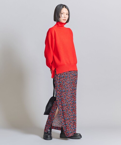 BEAUTY&YOUTH UNITED ARROWS(ビューティーアンドユースユナイテッドアローズ)の「レーヨンフラワープリント ロングスカート(スカート・レディース・イエロー/レッド・S/M)」の6枚目の写真