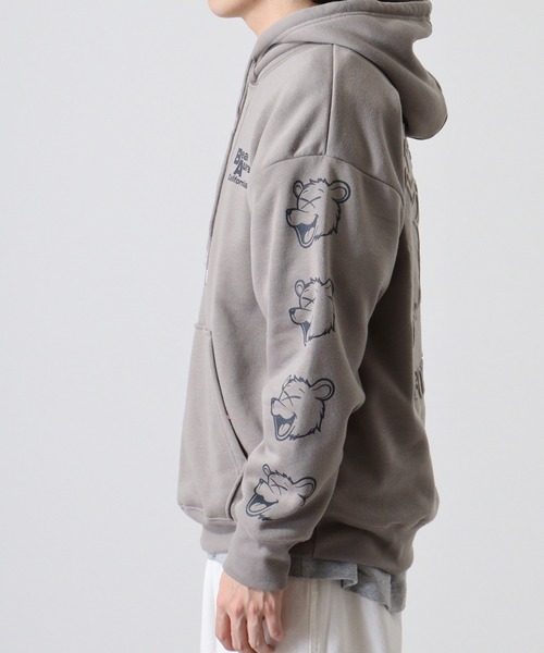 セール】BEARAURA 刺繍 オーバーサイズ スウェットパーカー裏起毛