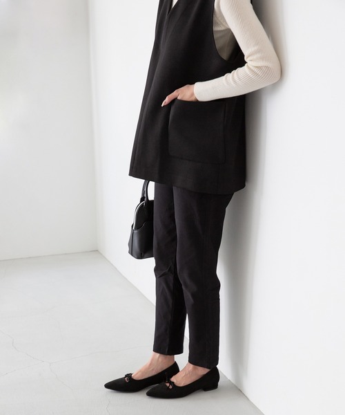welleg(ウェレッグ)の「あったか 裏起毛 ハイパーストレッチテーパードパンツ(その他パンツ・レディース・ブラック/ブラウン/チャコール/モカ/ベージュ/カーキ・L/M)」の1枚目の写真