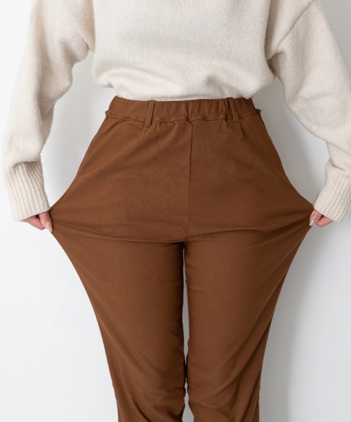 welleg(ウェレッグ)の「あったか 裏起毛 ハイパーストレッチテーパードパンツ(その他パンツ・レディース・ブラック/ブラウン/チャコール/モカ/ベージュ/カーキ・L/M)」の9枚目の写真