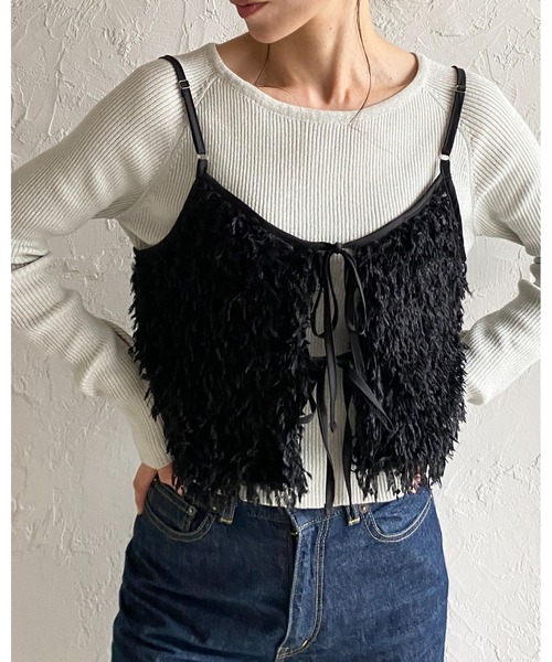 サラマリカ チュールテープエンブロイダリーキャミソール ビスチェ