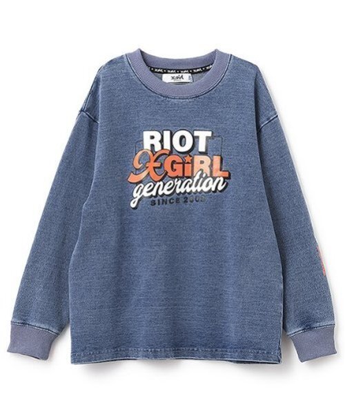 X-girl Stages(エックスガールステージス)の「【残り80cmのみ!】ロゴプリント長袖Tシャツ(Tシャツ/カットソー・キッズ・オフホワイト/ブルー/ブラック・80cm/90cm/100cm/110cm/120cm/130cm/140cm)」の16枚目の写真