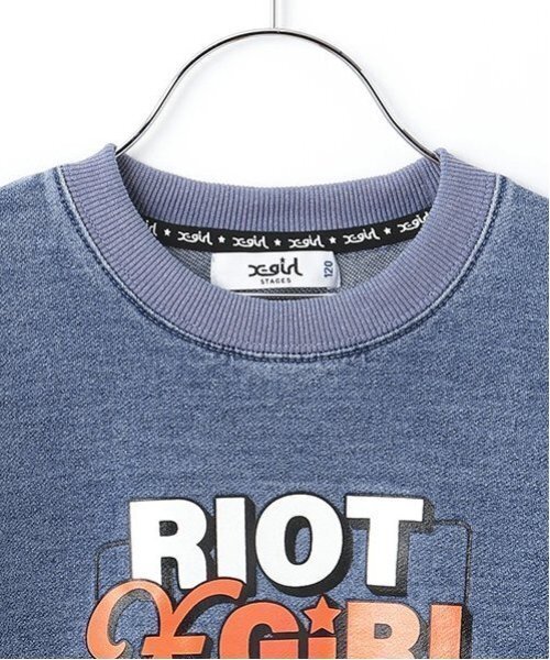 X-girl Stages(エックスガールステージス)の「【残り80cmのみ!】ロゴプリント長袖Tシャツ(Tシャツ/カットソー・キッズ・オフホワイト/ブルー/ブラック・80cm/90cm/100cm/110cm/120cm/130cm/140cm)」の14枚目の写真