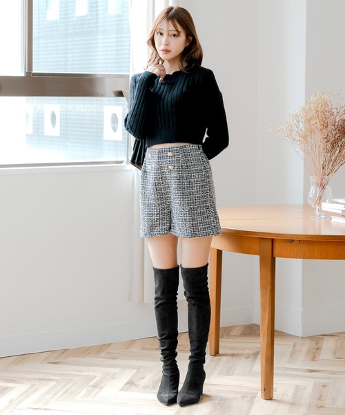 【22-24.5cm】 スレンダーニーハイブーツ（ブーツ）｜JULIA BOUTIQUE（ジュリアブティック）