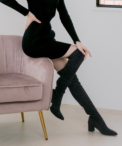 【22-24.5cm】 スレンダーニーハイブーツ（ブーツ）｜JULIA BOUTIQUE（ジュリアブティック）