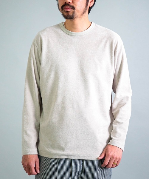 OMNIGOD（オムニゴッド）の「[OMNIGOD mens / オムニゴッド] パイル クルーネックTシャツ（Tシャツ/カットソー・メンズ・ネイビー/ホワイト/グレー・2/3/4）」の3枚目の写真