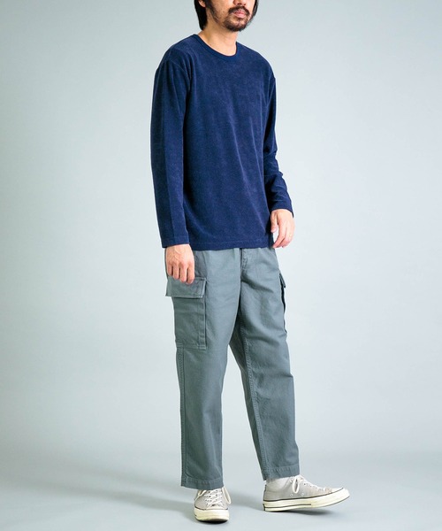 OMNIGOD（オムニゴッド）の「[OMNIGOD mens / オムニゴッド] パイル クルーネックTシャツ（Tシャツ/カットソー・メンズ・ネイビー/ホワイト/グレー・2/3/4）」の5枚目の写真