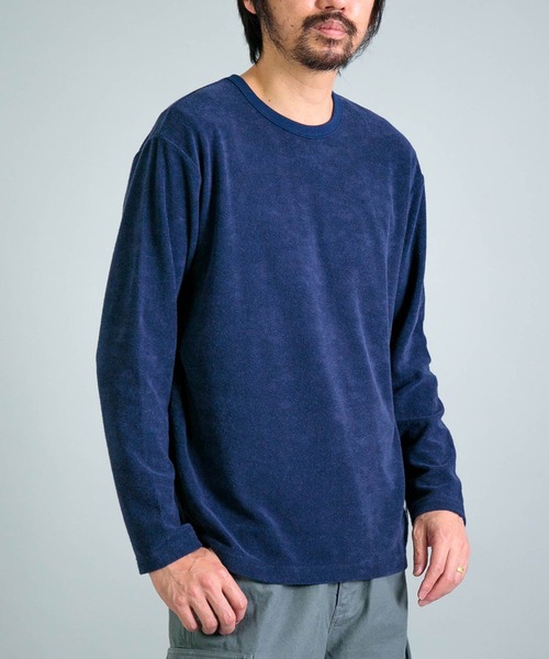 OMNIGOD（オムニゴッド）の「[OMNIGOD mens / オムニゴッド] パイル クルーネックTシャツ（Tシャツ/カットソー・メンズ・ネイビー/ホワイト/グレー・2/3/4）」の4枚目の写真