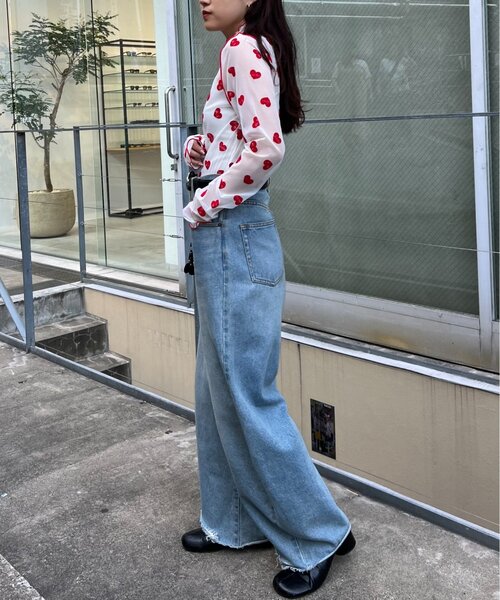HELLO.SANFRANCISCO(ハローサンフランシスコ)の「【HELLO.SANFRANCISCO】ハートフロッキープリントシアータートル(Tシャツ/カットソー・レディース・ホワイト/ベージュ/オレンジ・ONE SIZE)」の13枚目の写真