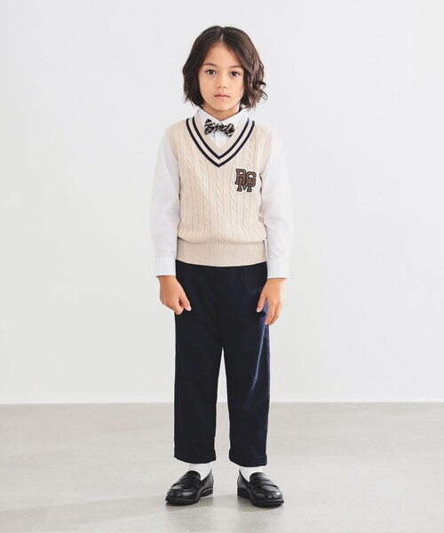 B:MING by BEAMS（ビーミングバイビームス）の「【フォーマル・セレモニー】チルデンニット ベスト（100～130cm）（ベスト・キッズ・ダークグリーン/ホワイト系その他5・120/110/100/130）」の6枚目の写真