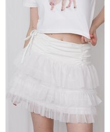 CALNAMUR | 2WAY TIERED TULLE SK(スカート)