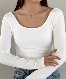 MYMOOD.(マイムード)のカップ付きバッグオープンクロップドトップス(アンサンブル)