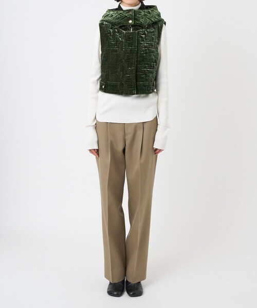 MURRAL（ミューラル）の「【MURRAL/ミューラル】Symbolic embroidery velvet sleeveless jacket/ベルベットベスト（ベスト・レディース・グリーン・FREE）」の8枚目の写真